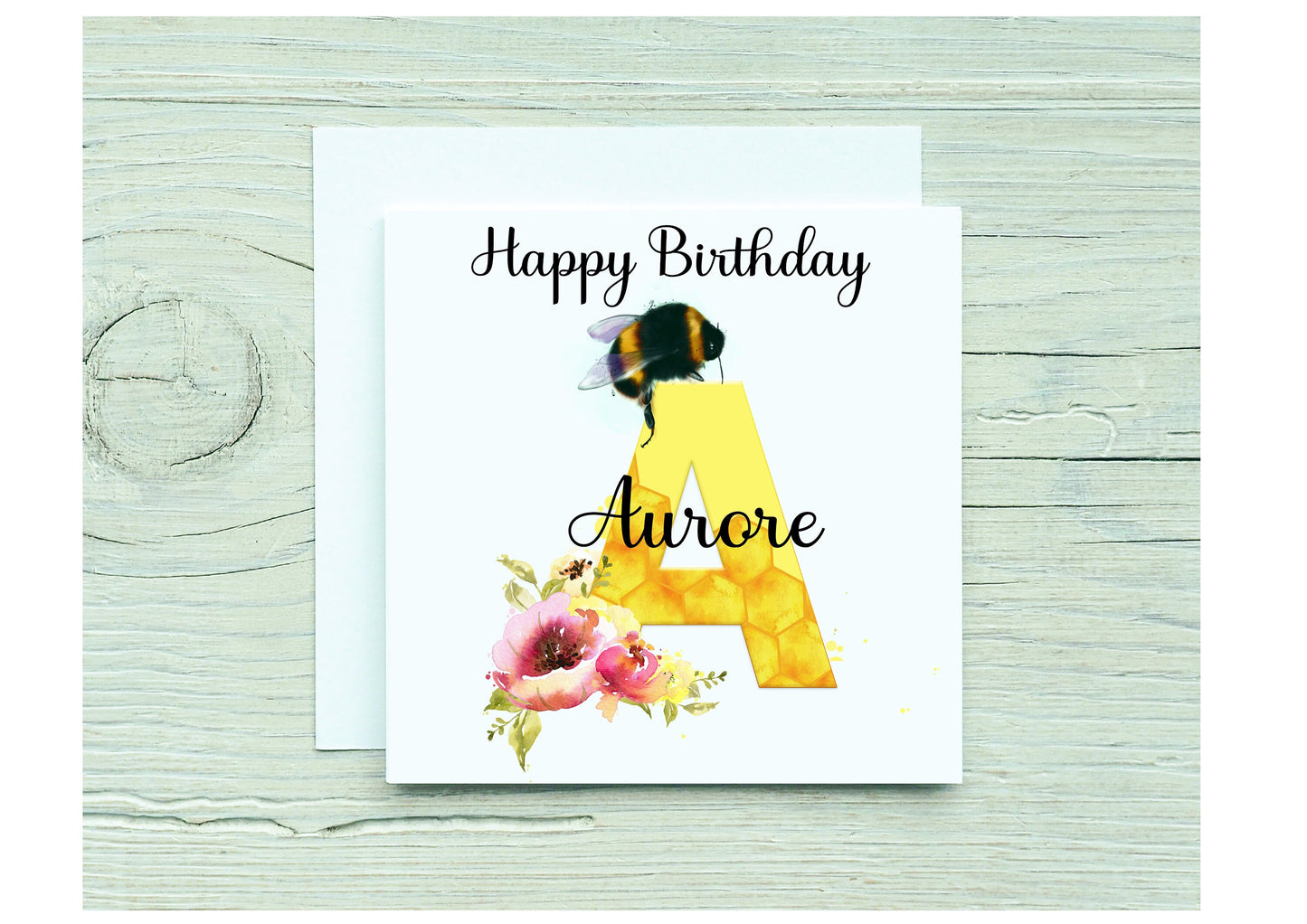 Bee Birthday Card, Personalised Bee Design Birthday Card, Personalised Greeting Card