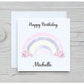 Nanna Rainbow Birthday Card, Special Friend Birthday Card, Rainbow Design Birthday Card, Rainbow and Flowers Birthday Card