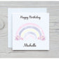 Nanna Rainbow Birthday Card, Special Friend Birthday Card, Rainbow Design Birthday Card, Rainbow and Flowers Birthday Card
