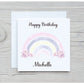 Nanna Rainbow Birthday Card, Special Friend Birthday Card, Rainbow Design Birthday Card, Rainbow and Flowers Birthday Card