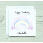 Rainbow Birthday Card, Special Friend Birthday Card, Rainbow Design Birthday Card, Rainbow and Flowers Birthday Card