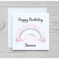 Nanna Rainbow Birthday Card, Special Friend Birthday Card, Rainbow Design Birthday Card, Rainbow and Flowers Birthday Card