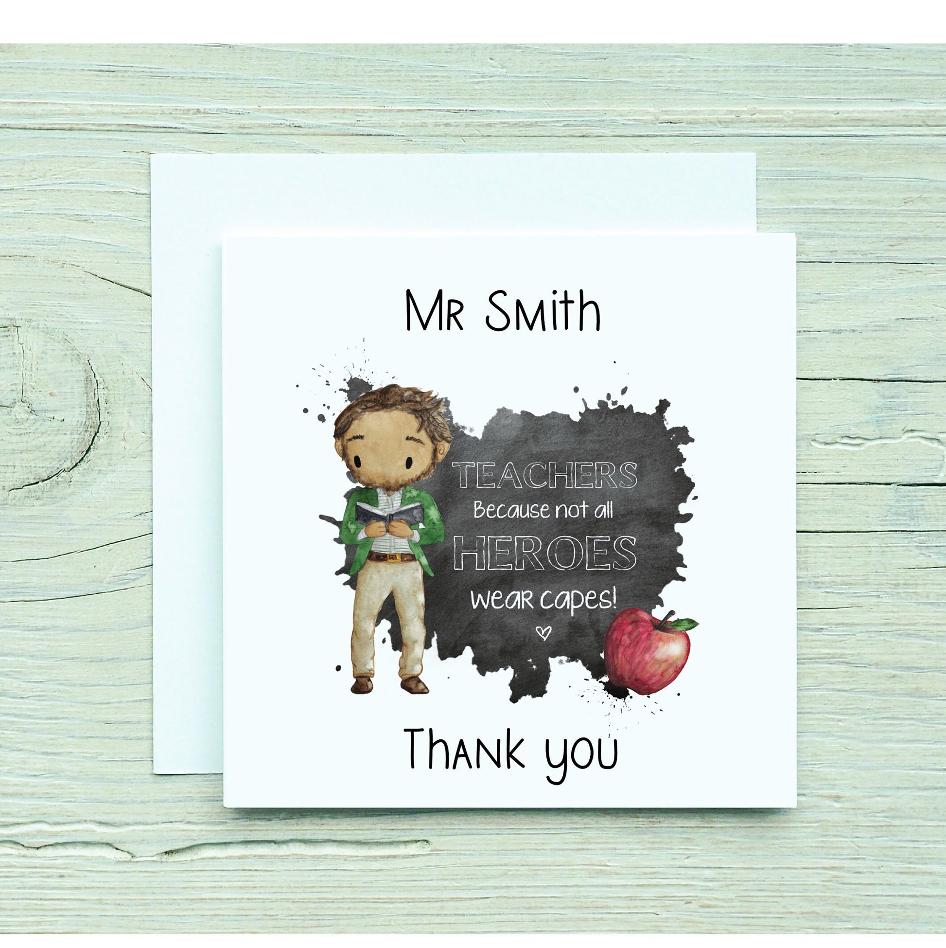 Teacher Card, Teacher Thank You Card, Male Teacher Thank You Card, Teacher Hero Card, Female Teacher Thank you Card