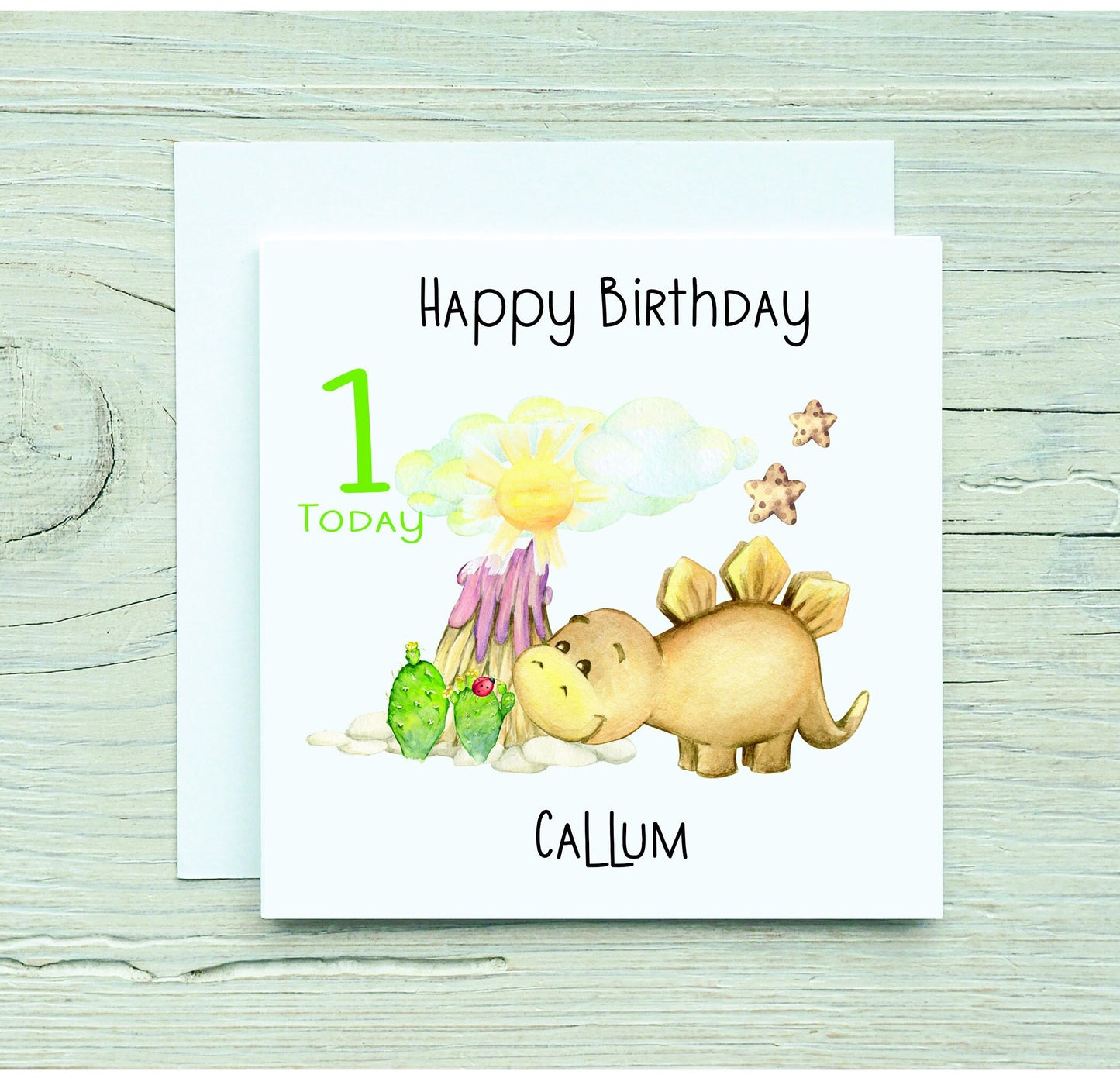 Personalised Dinosaur Birthday Card, Personalised Dino Birthday Card, Kids Birthday Card