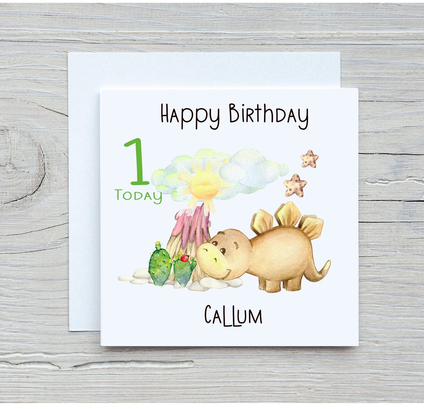 Personalised Dinosaur Birthday Card, Personalised Dino Birthday Card, Kids Birthday Card