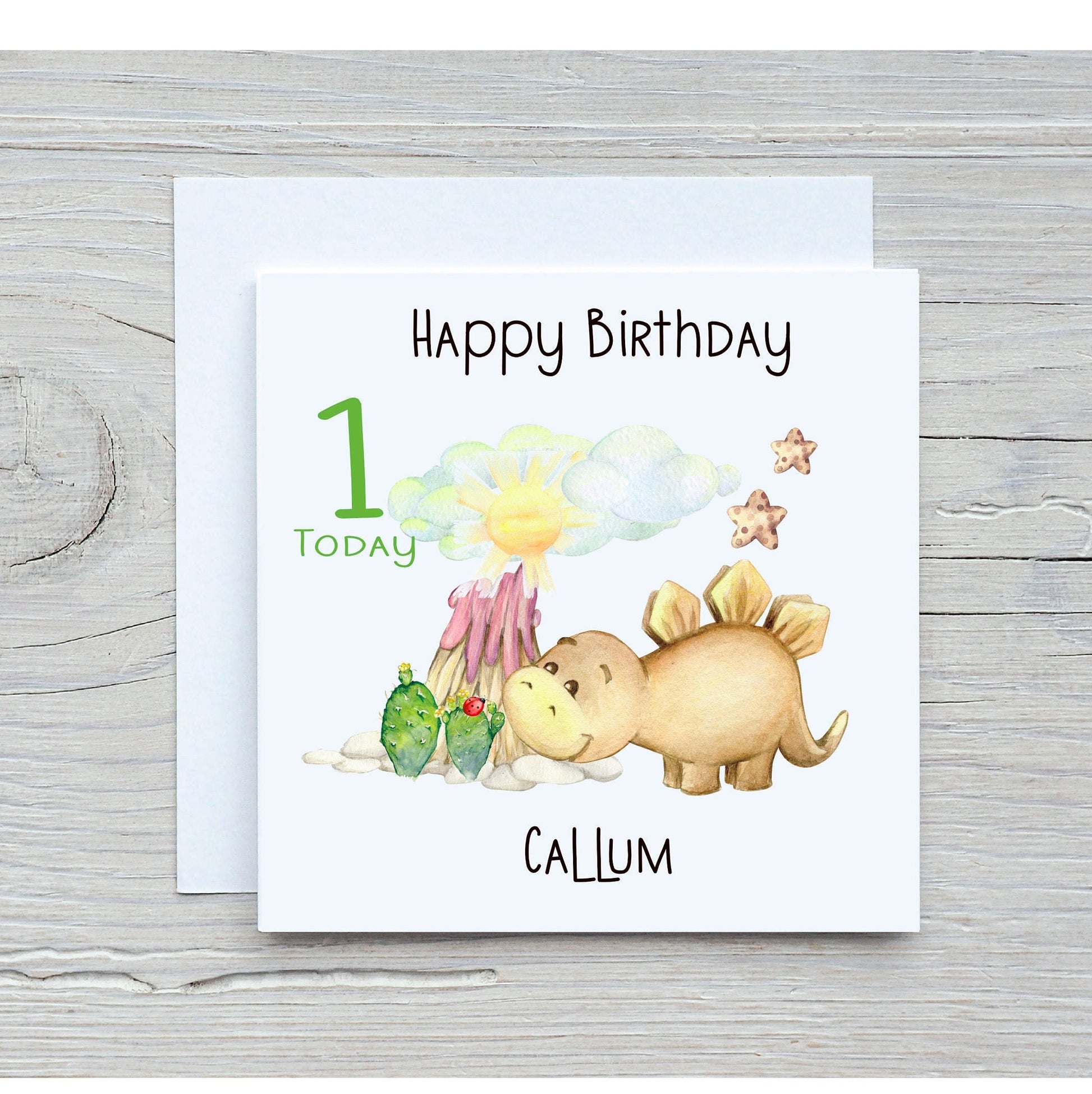 Personalised Dinosaur Birthday Card, Personalised Dino Birthday Card, Kids Birthday Card