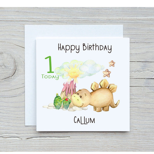 Personalised Dinosaur Birthday Card, Personalised Dino Birthday Card, Kids Birthday Card