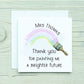 Teacher Thank You Card, Personalised Teacher Rainbow Card