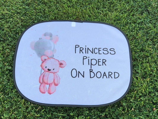 Car Sun Shade, Personalised Car Sun Visor, Balloon Bear Design