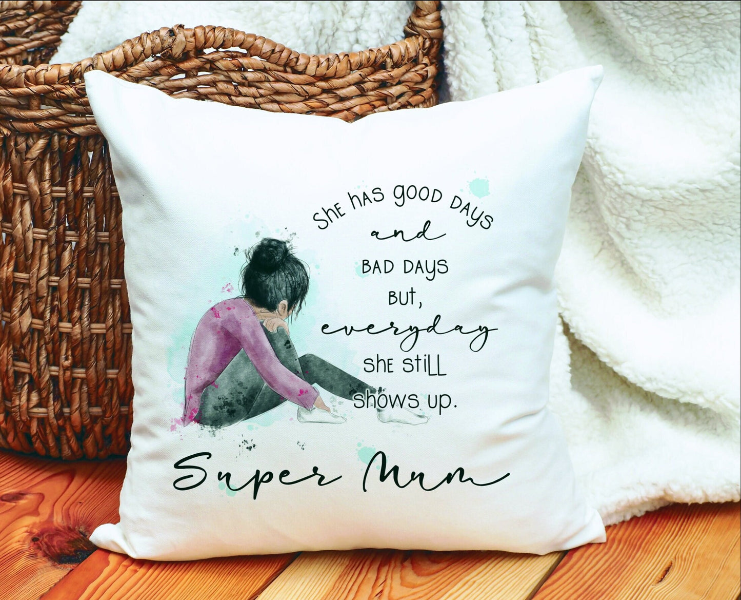 Super Mum Cushion Gift, Mental Health Awareness, Mum Good Days & Bad Days Cushion Gift, Mum, Nanna, Nana Gift, Gift For Her, Friend Gift