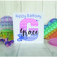 Pop it Birthday Card. Pop it Fidget Birthday Card, Personalised Pop it PINK AND PURPLE Card
