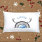 Personalised Christmas Pillow Case, Seasonal Pillow Case, Reindeer Pillow Case