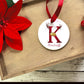 Initial Reindeer Bauble, Personalised Christmas Tree Decoration, Ceramic Christmas Tree Decoration