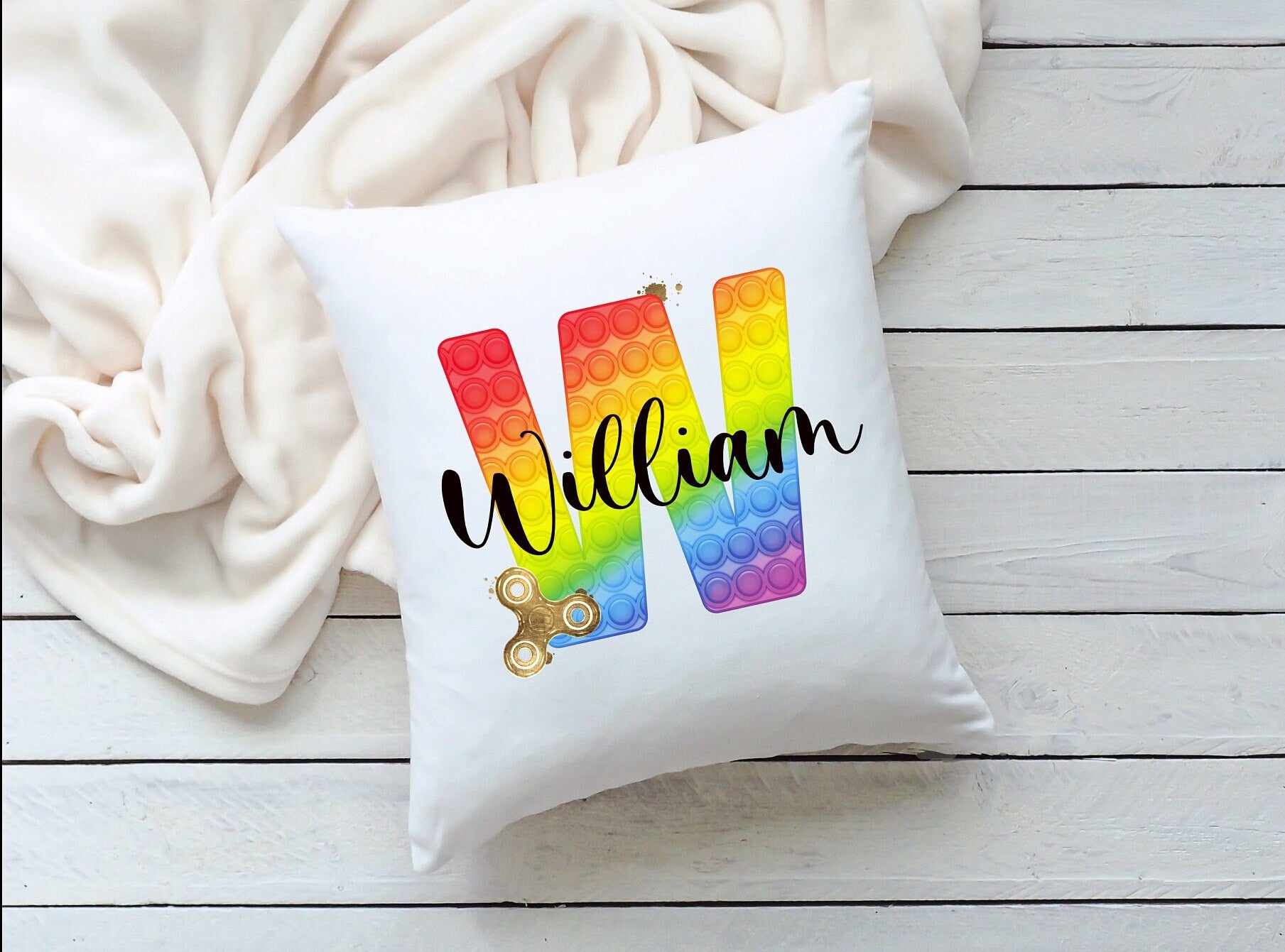 Personalised Pop It Fidget Cushion, Alphabet Pop It Cushion