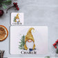 Christmas Placemat and Coaster Set, Personalised Christmas Gnome Placemat, Christmas Gnome Placemat And Coaster