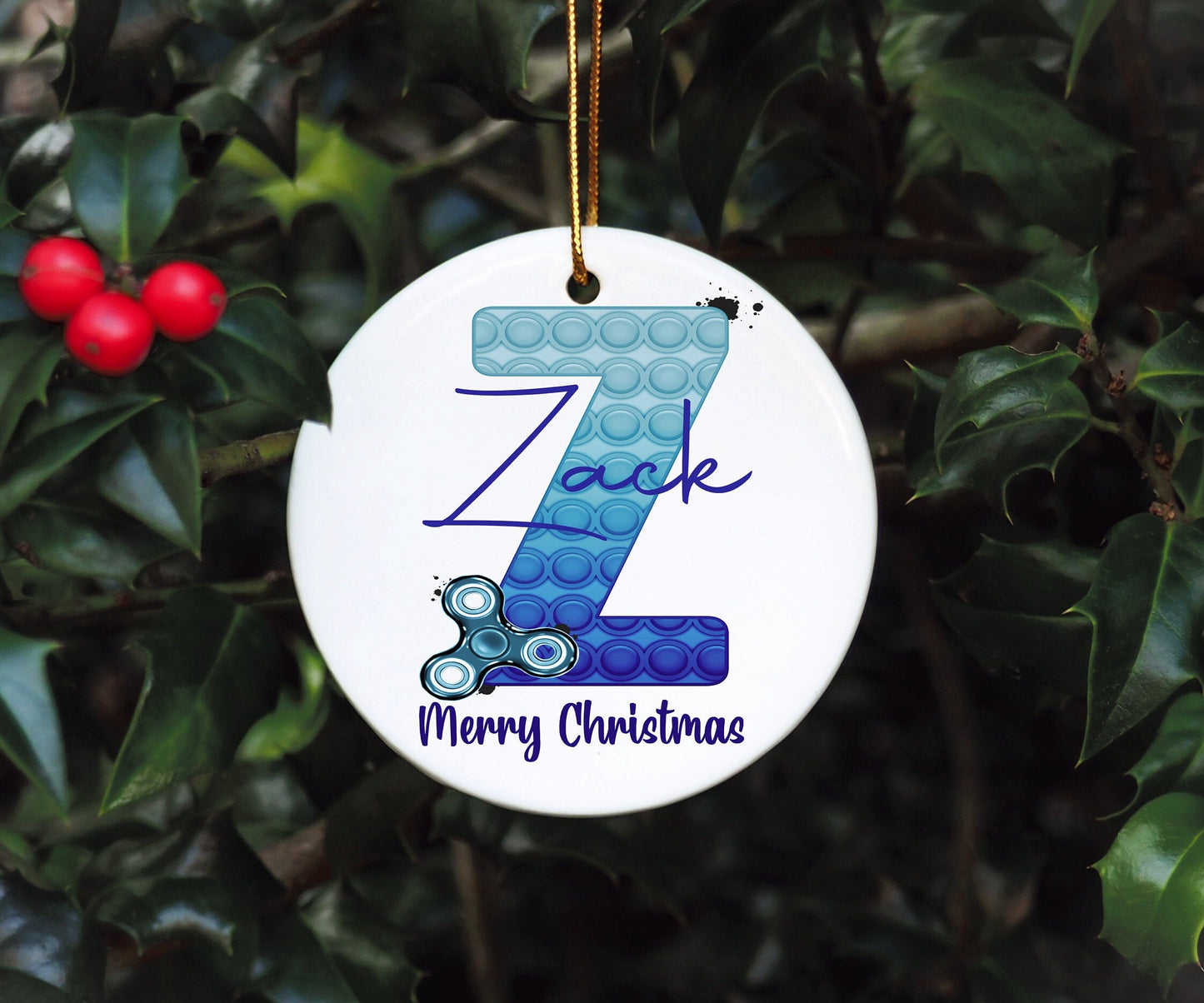 Poppit Christmas Bauble, Poppit Fidget Christmas Tree Decoration, Personalised Poppit Christmas Tree Ornament