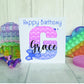 Pop it Birthday Card. Pop it Fidget Birthday Card, Personalised Pop it PINK AND PURPLE Card