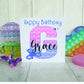 Pop it Birthday Card. Pop it Fidget Birthday Card, Personalised Pop it PINK AND PURPLE Card