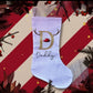 Personalised Christmas Stockings, Reindeer Design Initial Stockings, Fireplace Stocking, Santa Sack