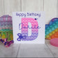 Pop it Birthday Card. Pop it Fidget Birthday Card, Personalised Pop it PINK AND PURPLE Card