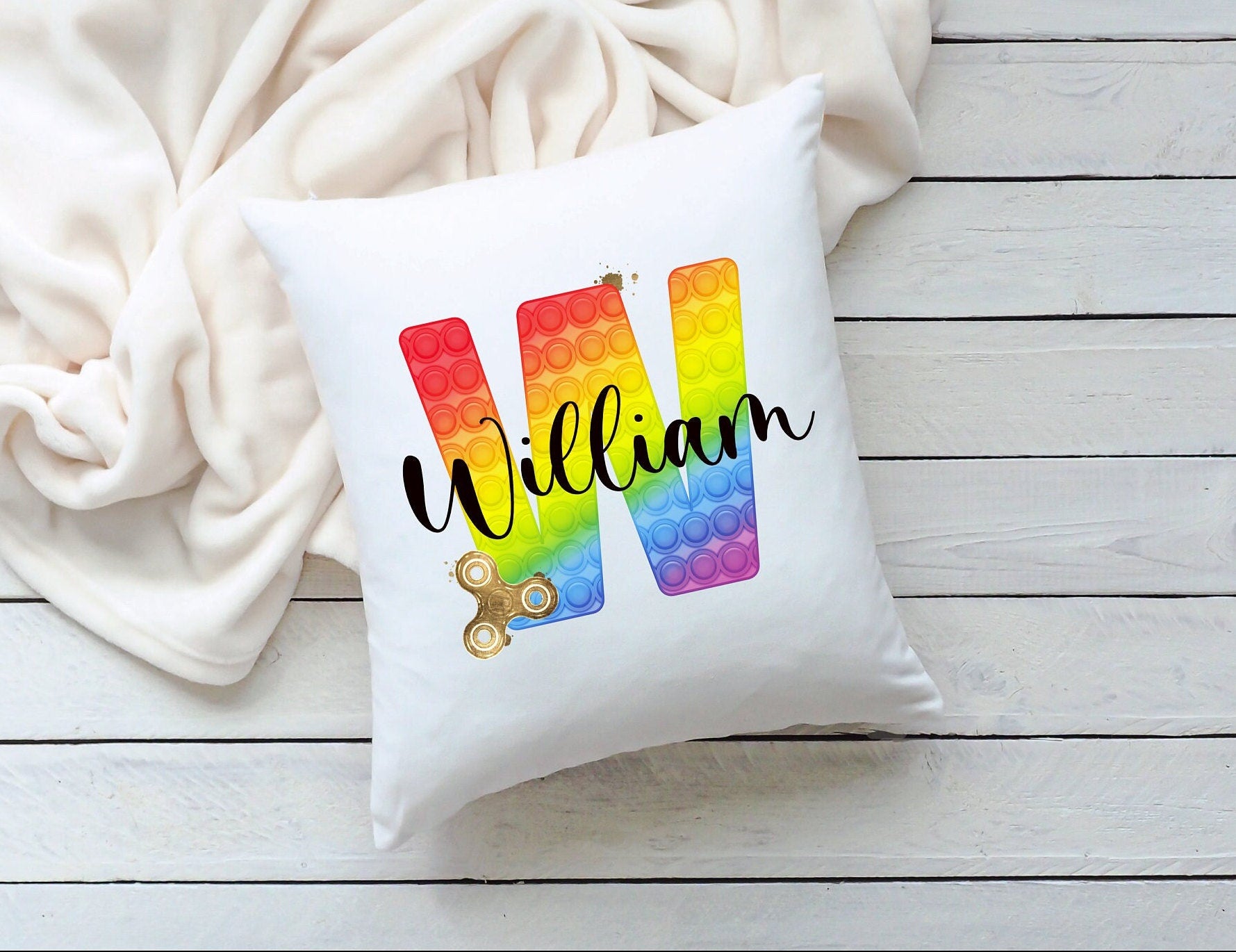 Personalised Pop It Fidget Cushion, Alphabet Pop It Cushion