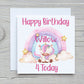 Unicorn Birthday Card, Personalised Unicorn Rainbow Birthday Card, Kids Birthday Card