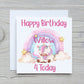 Unicorn Birthday Card, Personalised Unicorn Rainbow Birthday Card, Kids Birthday Card