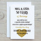 Golden Wedding Anniversary Card, Personalised 50 Years Of Marriage Card, Special Wedding Anniversary Card