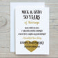 Golden Wedding Anniversary Card, Personalised 50 Years Of Marriage Card, Special Wedding Anniversary Card
