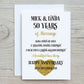Golden Wedding Anniversary Card, Personalised 50 Years Of Marriage Card, Special Wedding Anniversary Card