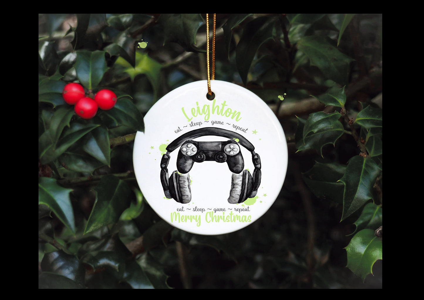 Personalised Gamer Christmas Bauble, Gamer Christmas Tree Decoration, Gaming Legend Tree Ornament