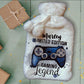 Personalised Hot Water Bottle, Gamer Design Hot Water Bottle, Gaming Legend Hot Water Bottle, Deluxe Fluffy Cover