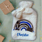 Personalised Hot Water Bottle, Gamer Design Hot Water Bottle, Gaming Rainbow Hot Water Bottle, Teen Gift Idea, Deluxe Fluffy Cover