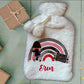 Personalised Hot Water Bottle, Gamer Design Hot Water Bottle, Gaming Rainbow Hot Water Bottle, Teen Gift Idea, Deluxe Fluffy Cover
