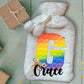 Personalised Hot Water Bottle, Poppit Personalised Fluffy Hot Water Bottle, Fidget Hot Water Bottle, Sensory Gift Idea