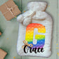 Personalised Hot Water Bottle, Poppit Personalised Fluffy Hot Water Bottle, Fidget Hot Water Bottle, Sensory Gift Idea