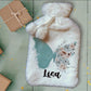 Personalised Hot Water Bottle, Rainbow Hot Water Bottle, Christmas Gift Idea, Elephant Hot Water bottle, Deluxe Fluffy Cover