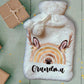 Personalised Hot Water Bottle, Reindeer Rainbow Hot Water Bottle, Christmas Gift Idea, Reinbow Hot Water bottle, Deluxe Fluffy Cover
