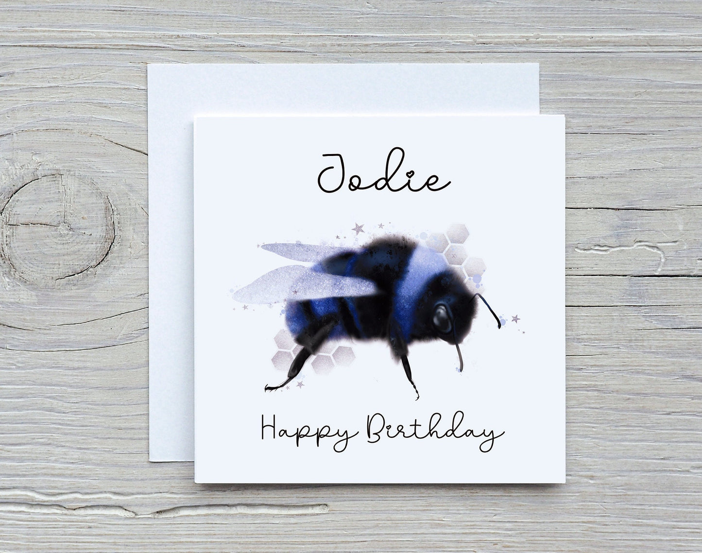 Bee Birthday Card, Personalised Birthday Card For Girls, Bee Design Birthday Card