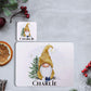 Christmas Placemat and Coaster Set, Personalised Christmas Gnome Placemat, Christmas Gnome Placemat And Coaster