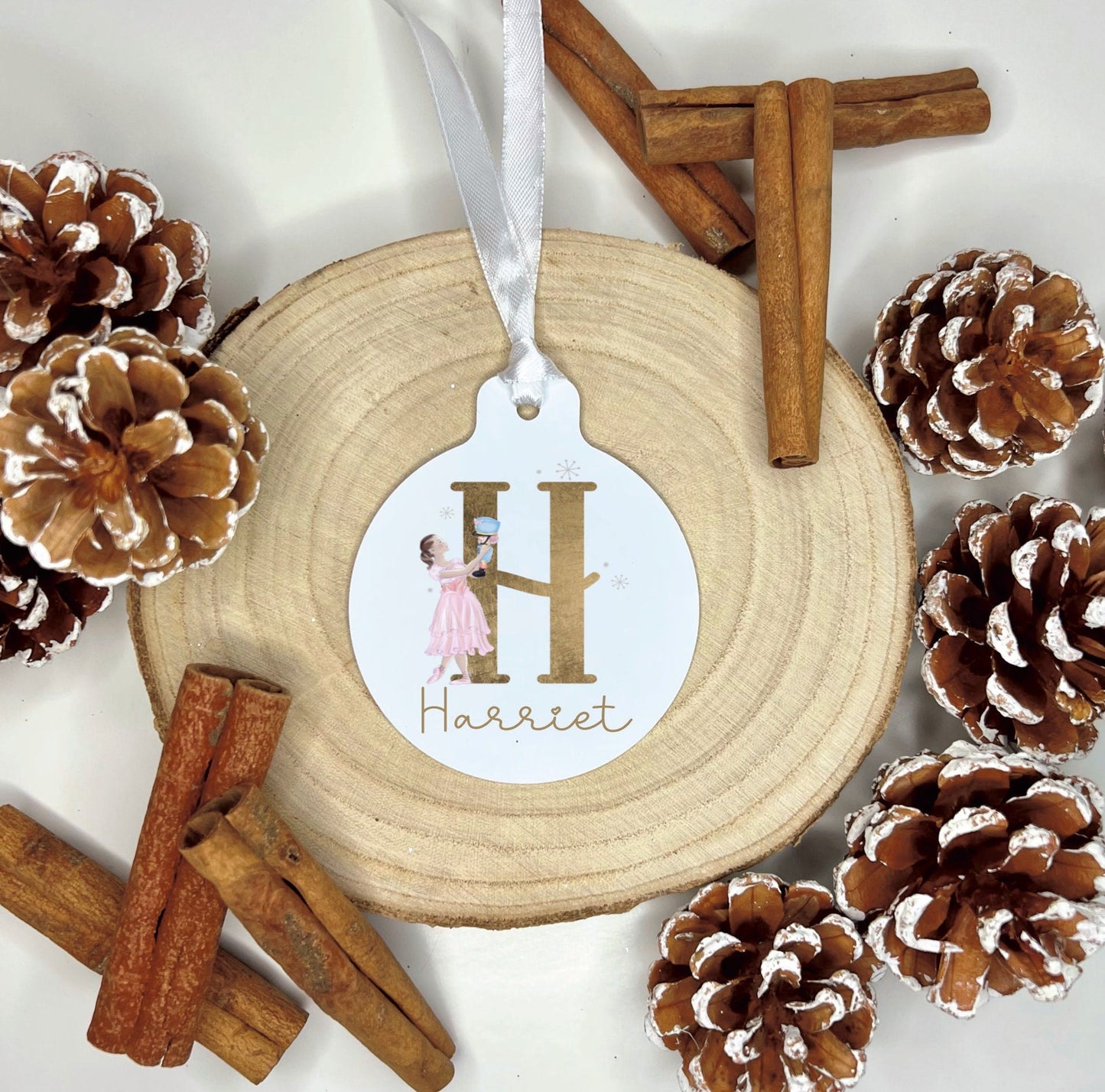 Dancer & Nutcracker Bauble, Personalised Christmas Dancer Bauble, Nutcracker Bauble, Kids Christmas Tree Decoration