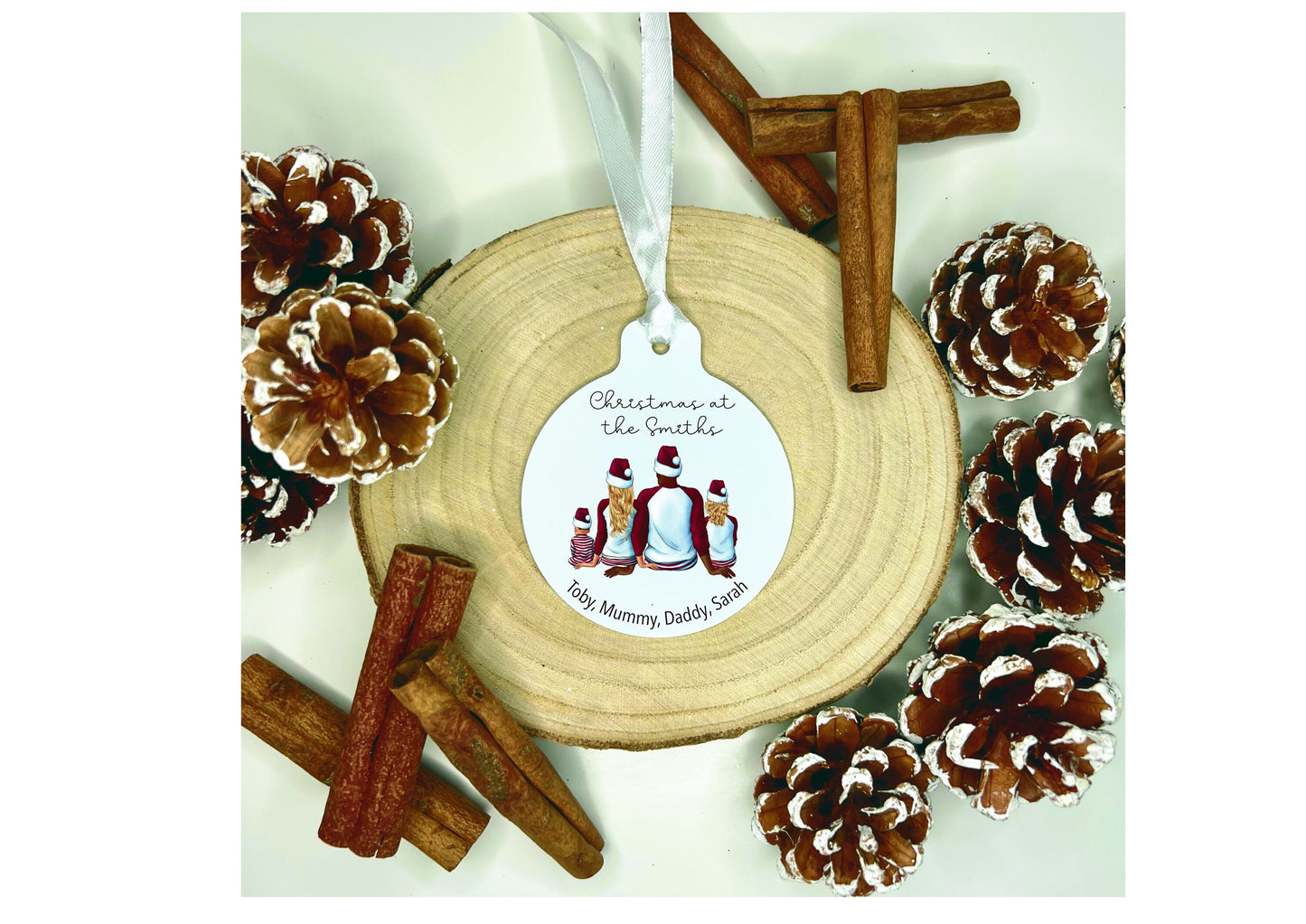 Personalised Family Christmas Bauble, Personalised Our Family Xmas Tree Decoration, Family Christmas Tree Ornament