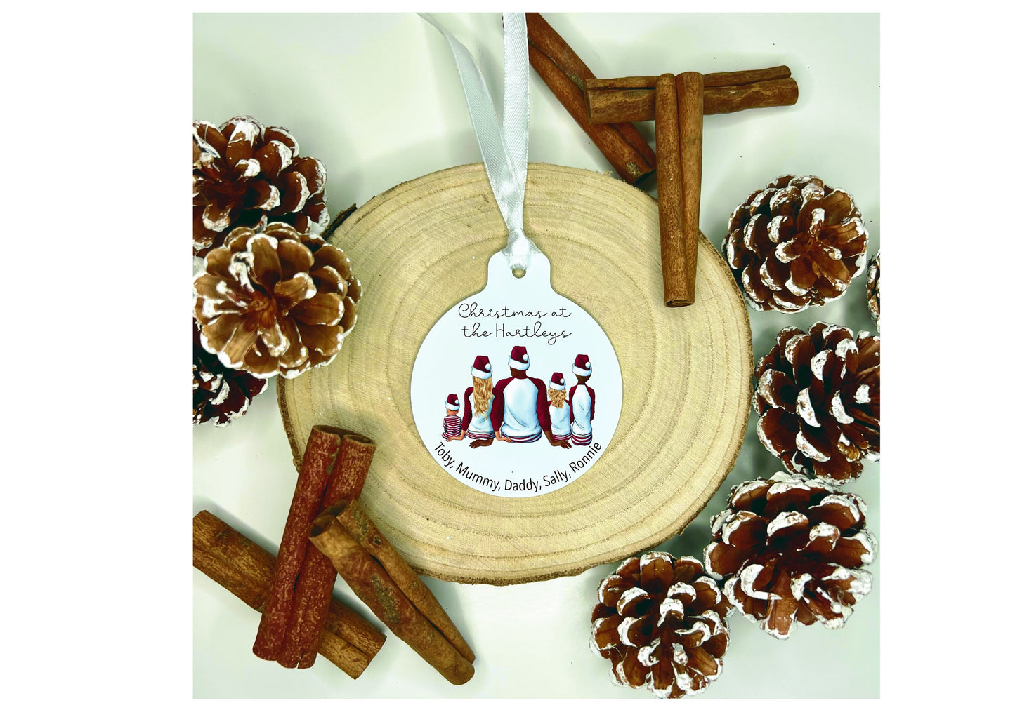 Personalised Family Christmas Bauble, Personalised Our Family Xmas Tree Decoration, Family Christmas Tree Ornament