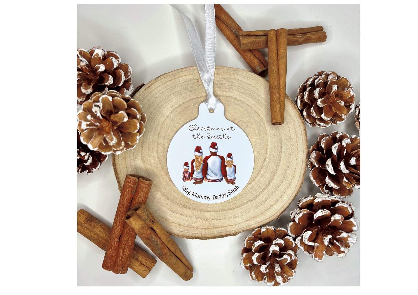 Personalised Family Christmas Bauble, Personalised Our Family Xmas Tree Decoration, Family Christmas Tree Ornament