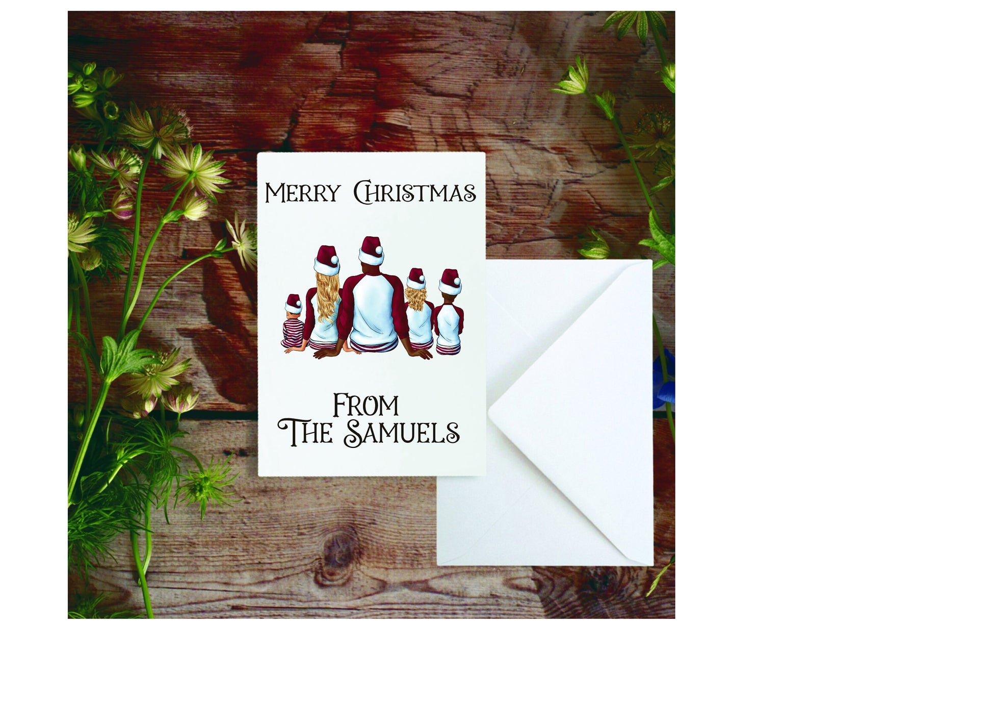 Merry Christmas From Our Family Christmas Card, Personalised Family Christmas Card