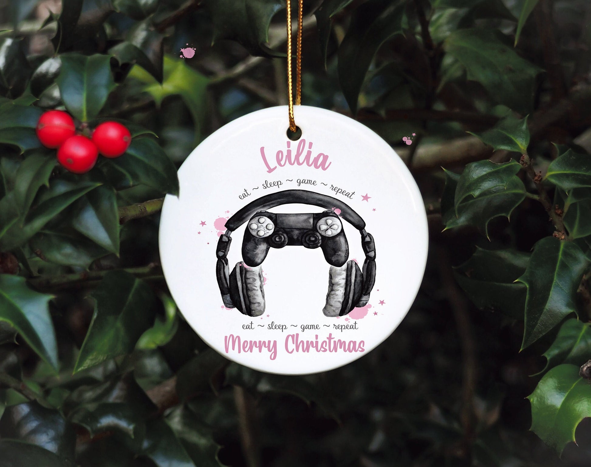 Personalised Gamer Christmas Bauble, Gamer Christmas Tree Decoration, Gaming Legend Tree Ornament