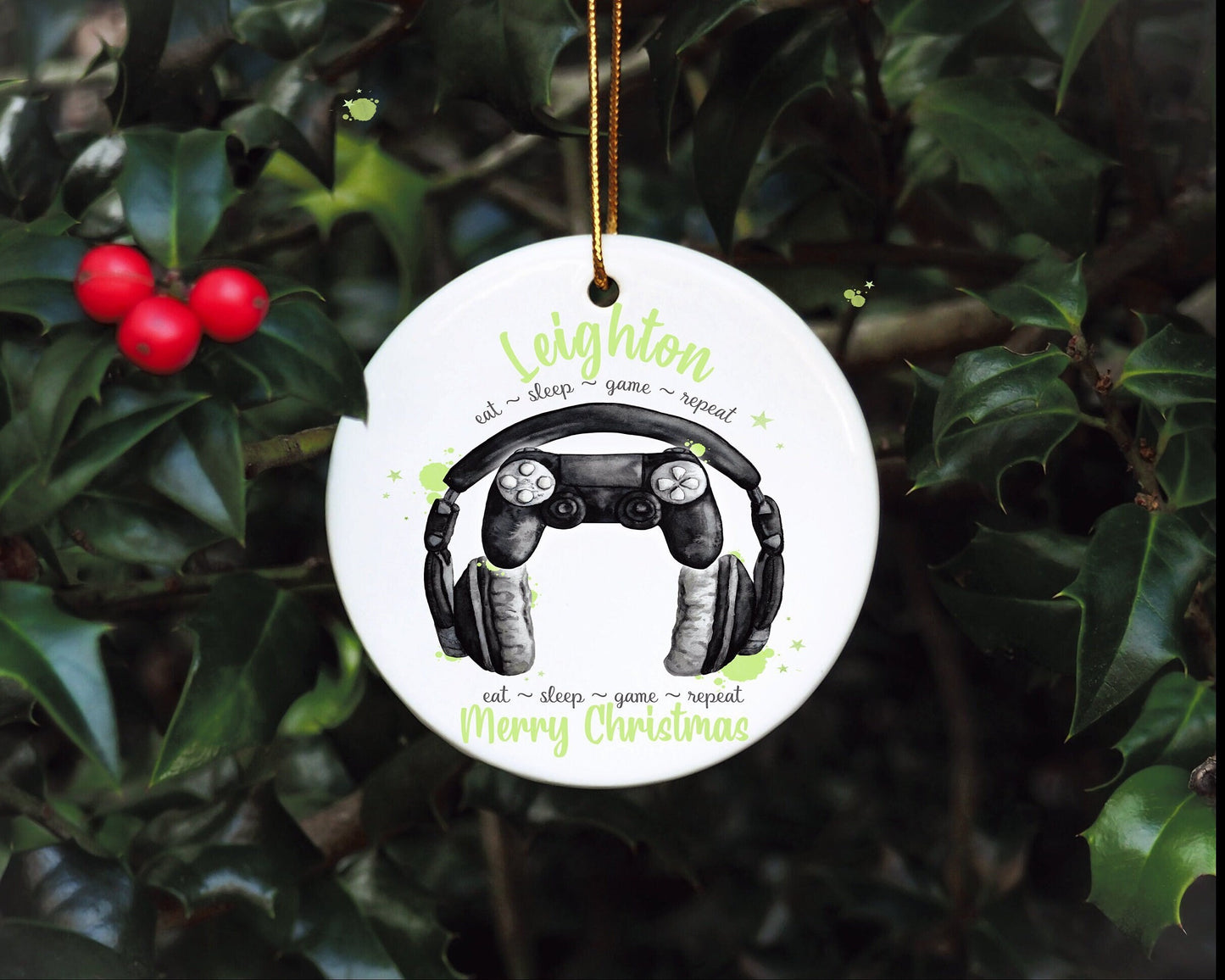 Personalised Gamer Christmas Bauble, Gamer Christmas Tree Decoration, Gaming Legend Tree Ornament