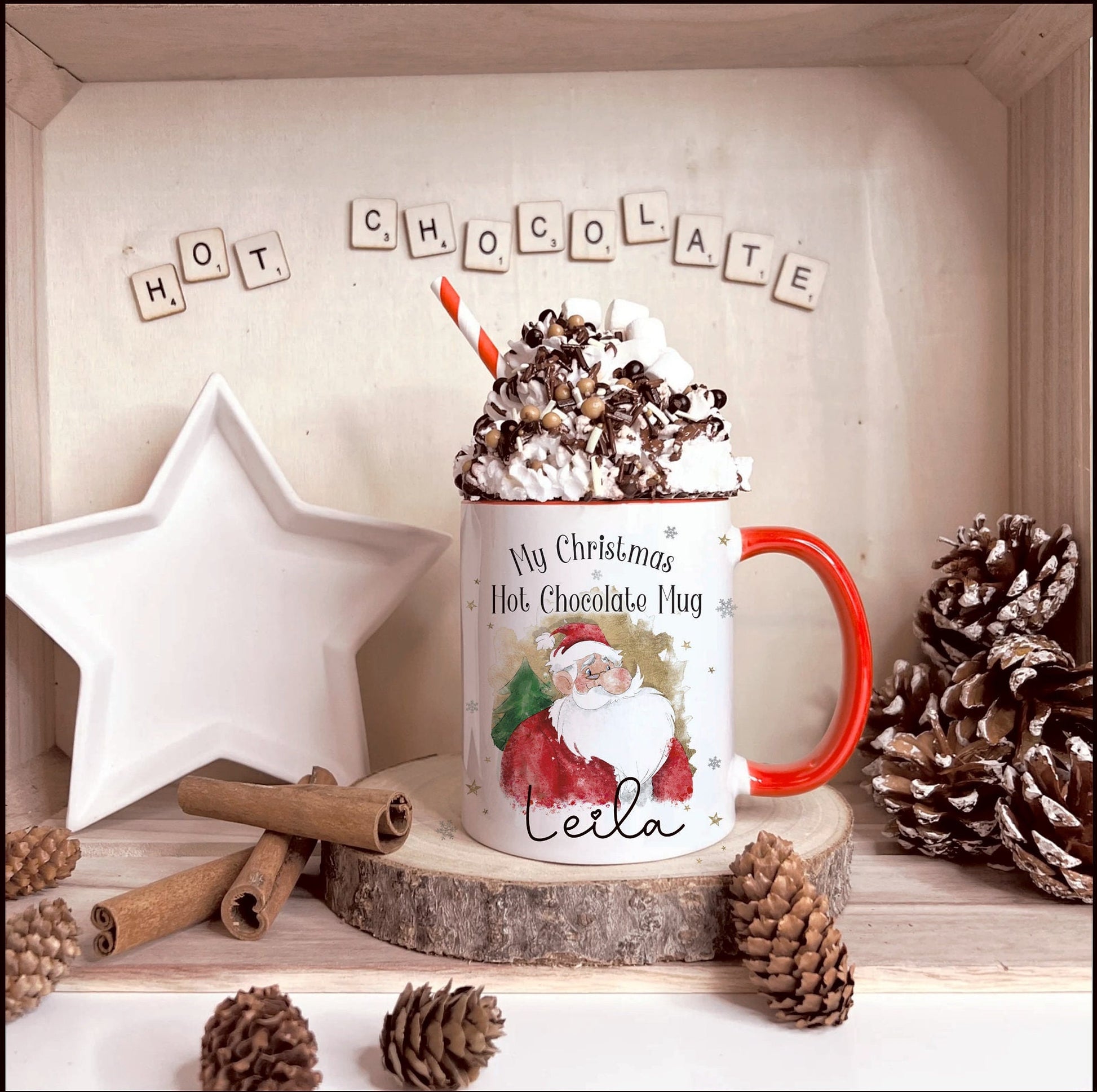 Santa Please Stop Here Sign, Personalised Father Christmas Please Stop Here Window Sign, Waiting For Santa Sign