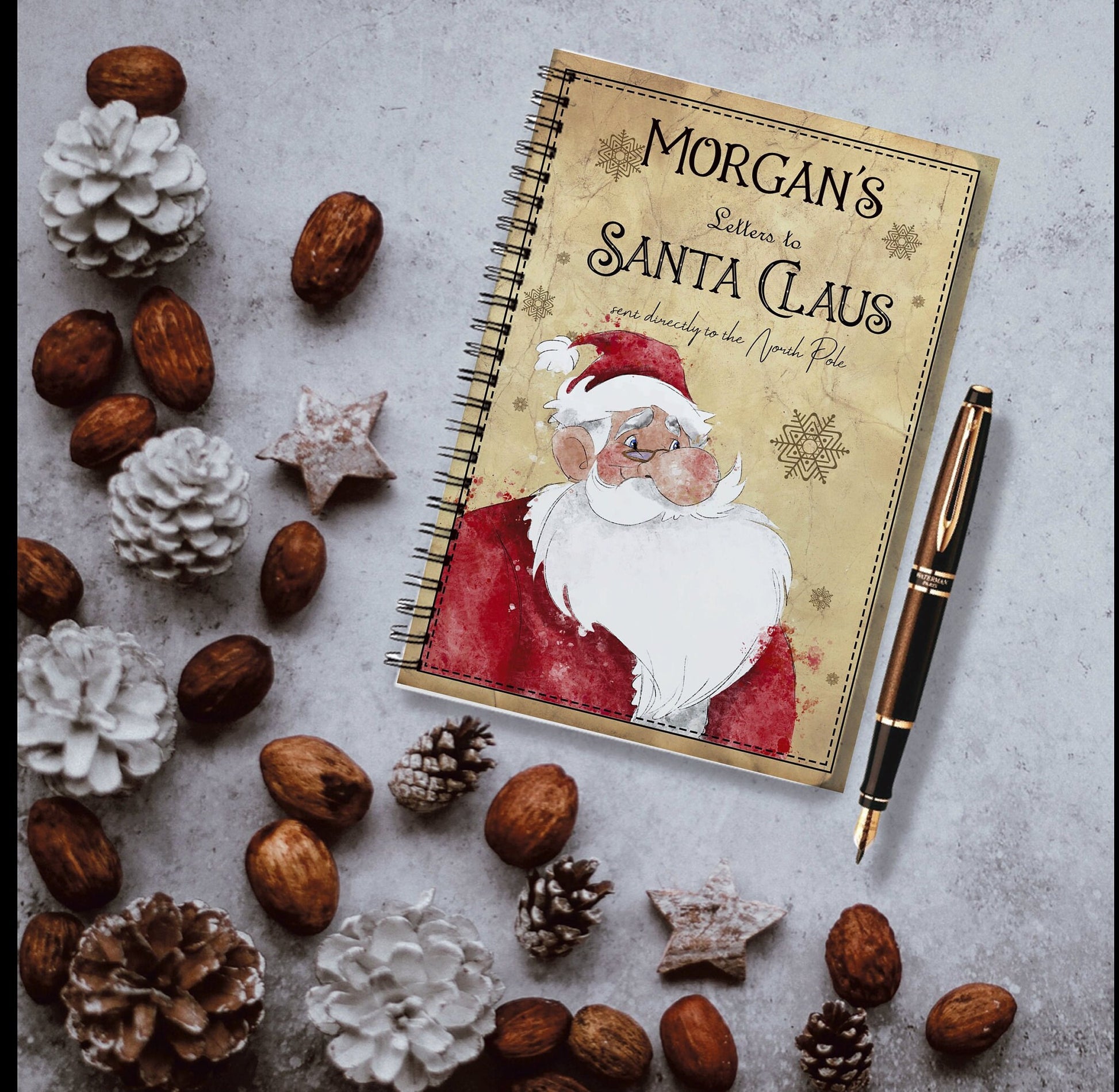 Fluffy Santa Hot Water Bottle, Personalised Father Christmas Hot Water Bottle, Santa Gift, Fluffy Hot Water Bottle