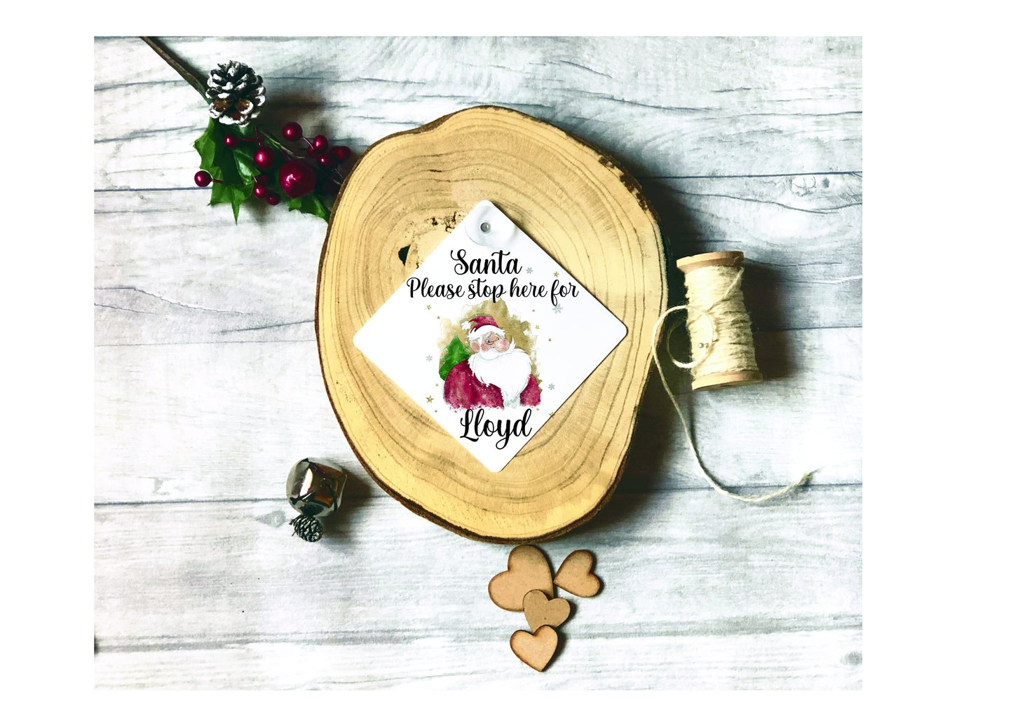 Personalised Santa Christmas Tree Bauble, Father Christmas Personalised Christmas Tree Decoration, Hanging Santa Christmas Decorations
